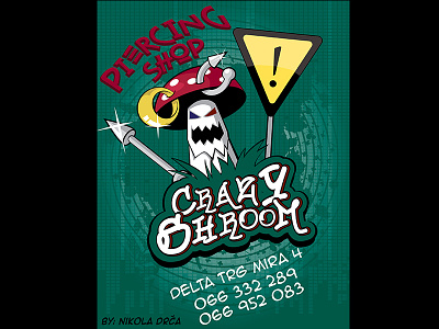 Crazy Shroom crazy illustration illustrator piercing shop shroom vector