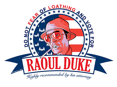 Raoul Duke For President duke for illustrator logo movie president raoul vector