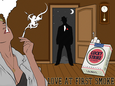 Love At First Smoke advertisement art at first flyer illustration love lucky photoshop pop smoke strike
