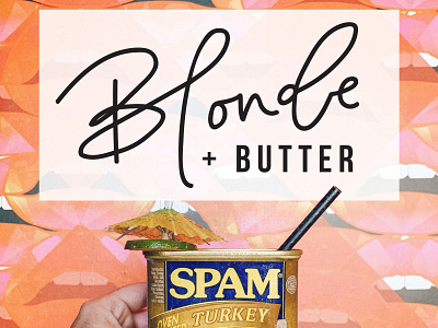 Blonde+Butter branding calligraphy custom font food blog food blogger influencer logo logodesign