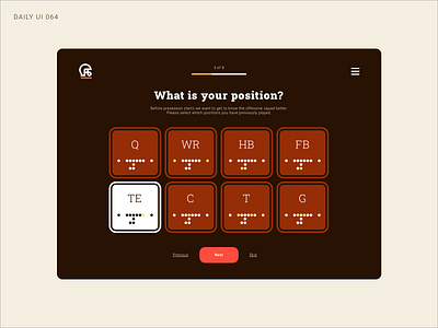 Daily UI 064 - Select User Type american football daily ui daily ui 064 daily ui 64 dailyui football nfl select select user type user type
