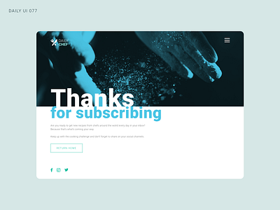 Daily UI 077 - Thank You chef cooking daily ui daily ui 077 daily ui 77 dailyui thank you thanks