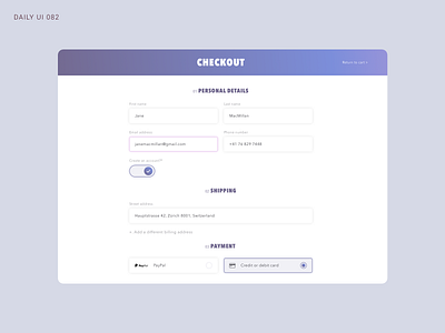 Daily UI 082 - Form check out checkout daily ui daily ui 082 daily ui 82 dailyui form