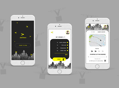 deliVero app delivery design designslices drone ui