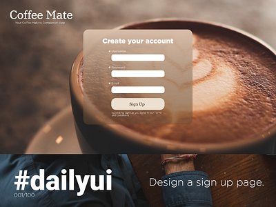 #dailyui 001/100: Create a Sign Up Page. animation app branding dailyui design flat illustration logo ui ux web
