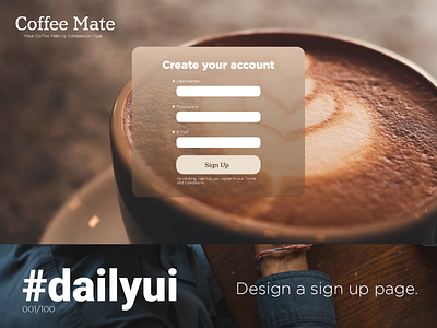 #dailyui 001/100: Create a Sign Up Page.