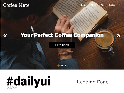 Coffee Mate - Daily UI 003 003 adobe xd clean coffee coffee cup coffeeshop dailyui drink illustration shop ui uiux ux wakeup web web design webdesign