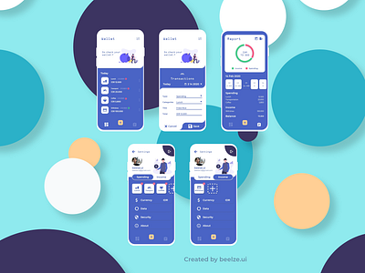 Daily Financial Record app blue daily design financial flat icon private record ui ux wallet