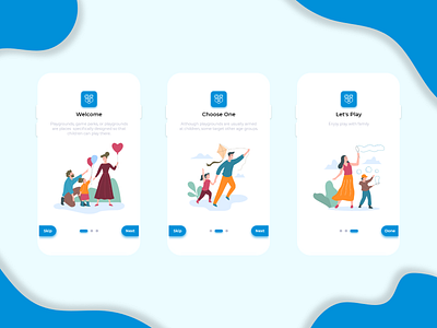 Onboarding - Playground Page app branding children childrens illustration family holidays illustration logo mobile mobile app mobile app design mobile design mobile ui onboarding onboarding screen onboarding ui parks playground ui ux