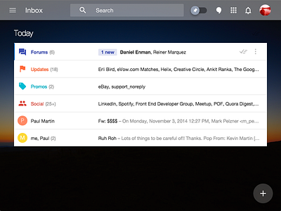 Google Inbox Re-Design google inbox material material design