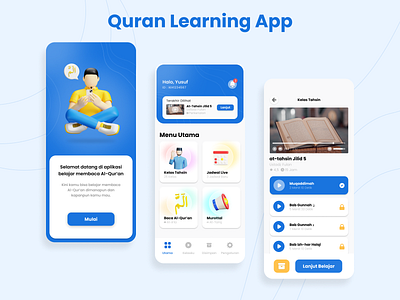 Quran Learning App 3d 3delement application apps blender dribble figma mobileapplication moible uidesign uimobile uiux uiuxdesign uxdesign uxexplore uxresearch wireframe