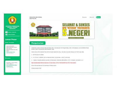 Redesign from FISIP UPN "Veteran" Yogyakarta website.