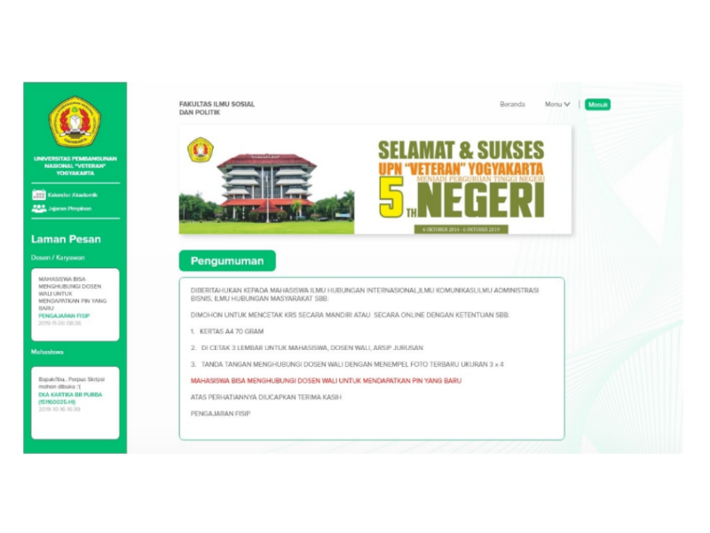 redesign from fisip upn veteran yogyakarta website by yusuf wicaksana on dribbble dribbble