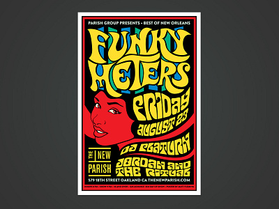 Funky Meters Poster – The New Parish design gig poster illustration poster design