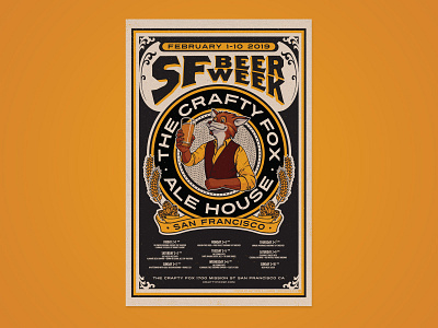The Crafty Fox Ale House Commemorative Poster branding design gig poster illustration poster design