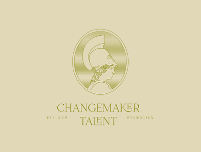 Changemaker Talent Logo athena brand design branding branding agency branding concept illustration logo logo concept logo design mythology