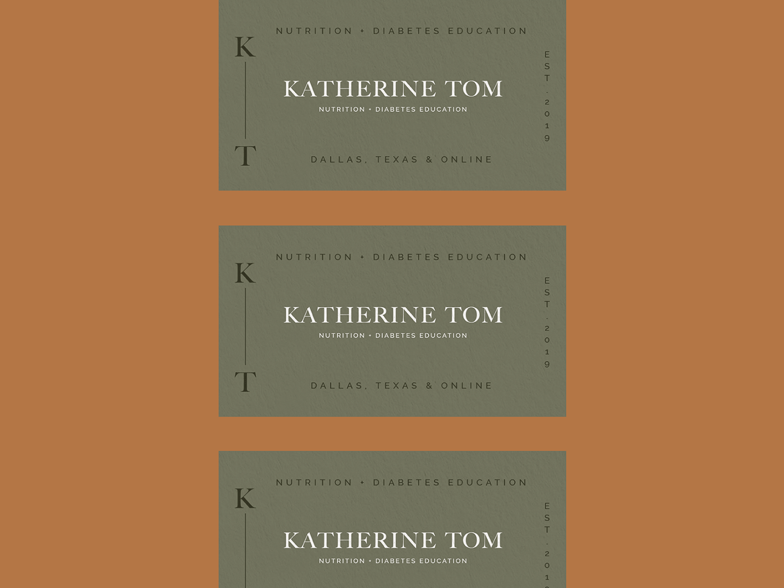 Katherine Tom Business Card brand design branding branding agency branding concept business card business card design business card mockup stationery stationery design type typography