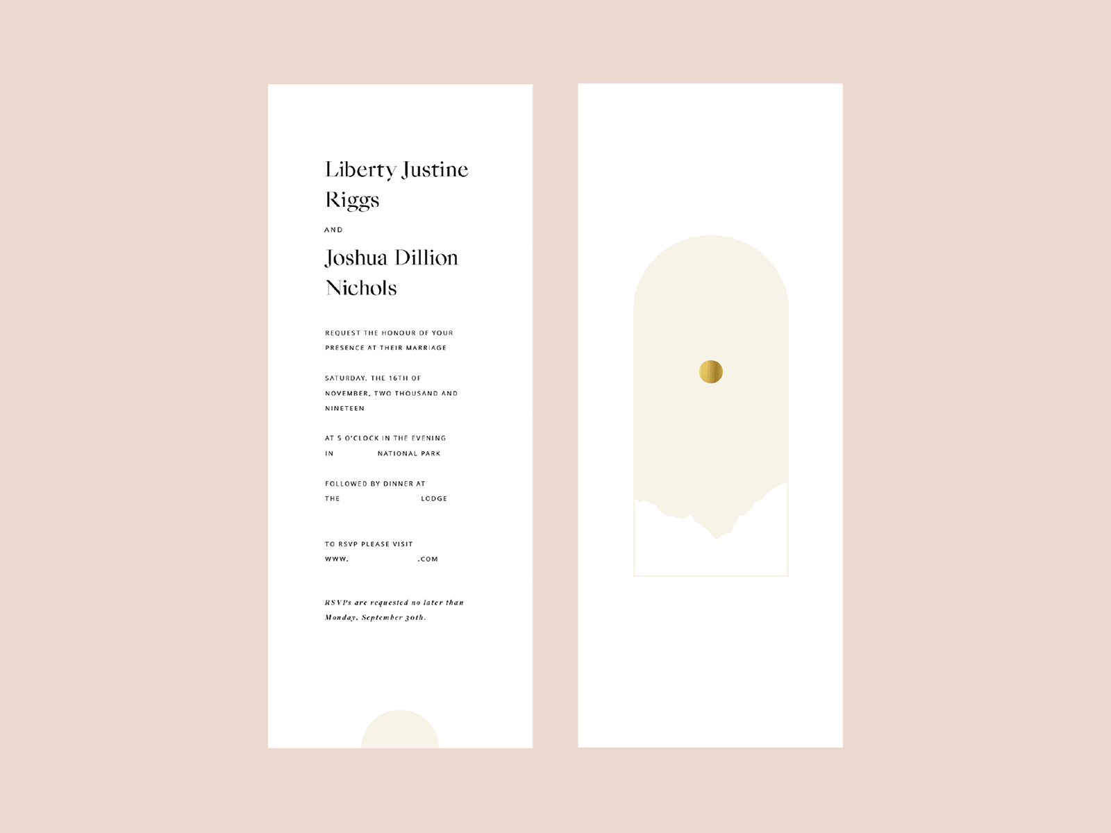 Desert Wedding Invitation desert elopement gold gold foil illustration invitation invitation design landscape landscape illustration silhouette stationery stationery design wedding wedding invitation