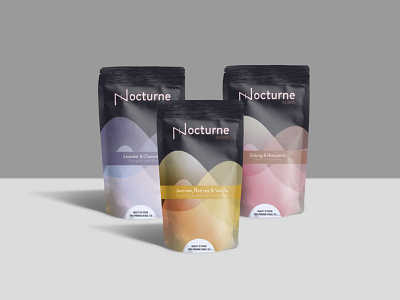 Nocturne - Tea Blends branding logo package design packaging product product design vector