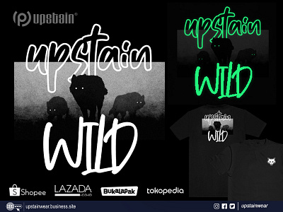 Upstain Wear Glow In The Dark Tshirt Wild Wolf Edition