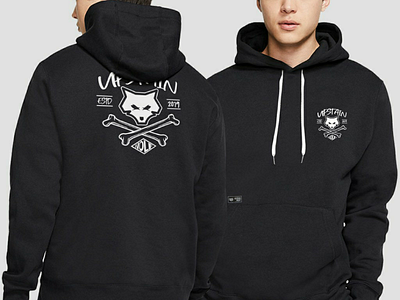 UPSTAIN WEAR BLACK HOODIE WOLF EDITION GLOW IN THE DARK DESIGN