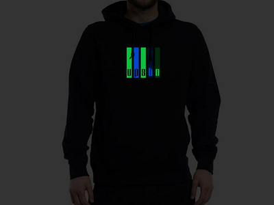 Glow In The Dark Two Color Hoodie Upstain Wear black cloth clothing design glow glow in the dark hoodie hoodie design