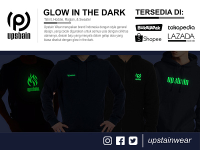 Upstain Wear Glow In The Dark Banner Promotion brand branding cloth clothing clothing design design fashion glow in the dark logo logos