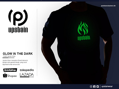 Upstain Wear On Fire Glow In The Dark Tshirt brand branding cloth clothing clothing design design fashion logo