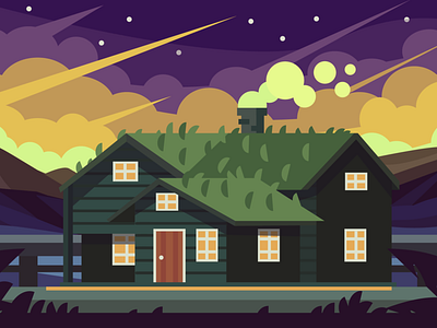 Heksmark Hall fantasy house illustration vectors witch