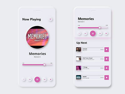Music App adobe adobexd app appdesign behance branding dailyui dailyuichallenge design designwork dribbble mobile music app neumorphism ui uidesign uidesigner