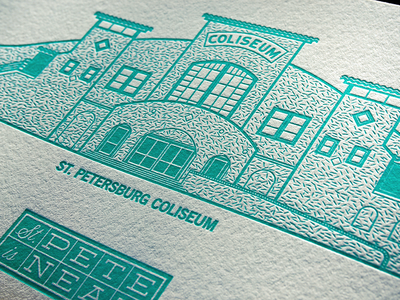 Colli-see-um architecture coliseum florida letterpress st pete st petersburg