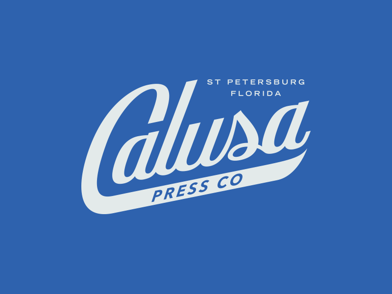 Calusa Press baseball canoe paddles chewing gum florida letterpress machinery script st petersburg