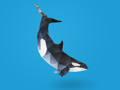 Hi Dribbblers. blue killer whale low poly low poly art low polygon ocean photoshop photoshop cc sea vector vector art whale