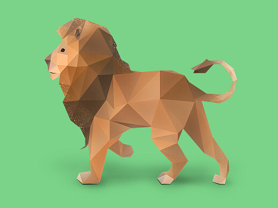 Lion. animals cute animals green lion low poly low poly art low polygon photoshop photoshop cc vector vector art