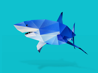Great White. animals cute animals great white low poly low polygon photoshop photoshop cc shark vector vector art