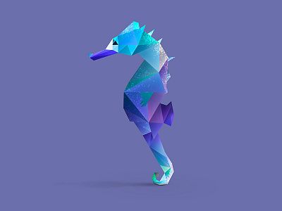 Crypsis Seahorse. animals cute animals low poly low polygon ocean photoshop photoshop cc sea seahorse vector vector art vectors