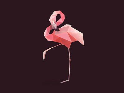 Flamingo. animal animals bird birds cute animals flamingo low poly low polygon photoshop photoshop cc vector vector art