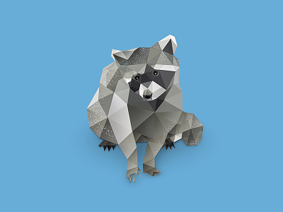 Racoon. animal animals cute animals low poly low polygon photoshop photoshop cc ps25andunder racoon vector vector art