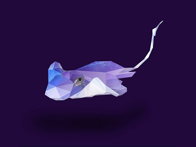 Stingray. animals cute animals low poly low polygon ocean photoshop photoshop cc purple sea animals stingray vector vector art