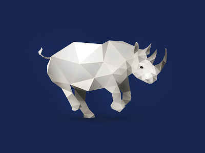 Rhino. animals blue cute animals elephant low poly low polygon photoshop photoshop cc rhino safari vector vector art