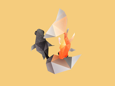 Butterfly Tail Goldfish. animal animals art dribbble fish goldfish illustration low poly low polygon photoshop vector vector art