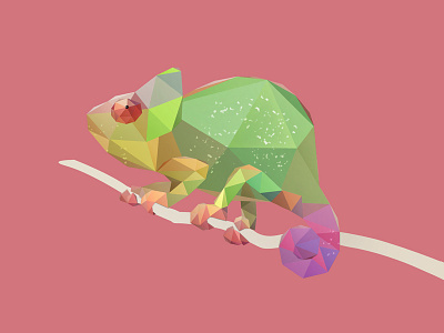 Chameleon. animals best vector chameleon cute animals dribbble inspire love low poly low polygon photoshop vector vector art