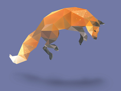 Flying Fox. animals best vector dribbble fox illustration inspire low poly low polygon nature photoshop red fox vector