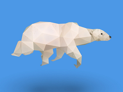 Swimming Polar Bear. animals bear cute animals illustration low poly low polygon photoshop polar bear ui ux vector art web design