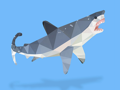 Great White. animal animals blue cute great white illustration low poly low polygon photoshop shark sharks vector