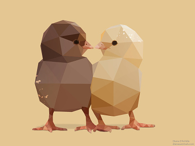 Chicks. animals bird birds chick chicken chicks illustration low poly low polygon photoshop ui vector