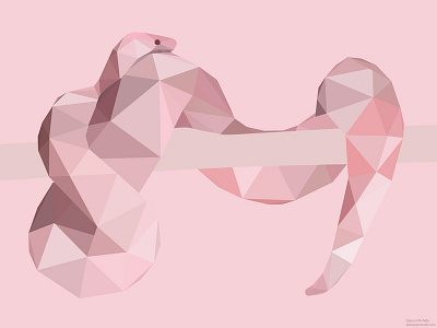 Pink Ball Python. animals cute animals dribbble inspire low poly low polygon photoshop python snake snakes vector vector art