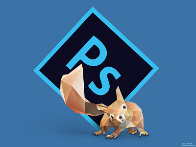 Photoshop's 27th Birthday. adobe animal animals chipmunk illustration low poly low polygon photoshop squirrel squirrels vector