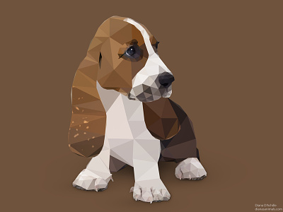 Basset Hound. animal animals basset hound dog dogs illustration low poly low polygon photoshop puppies puppy vector