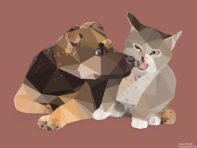 Low Poly German Shepard animal animals cat cats dog dogs german shepard illustration logo low poly puppy vector